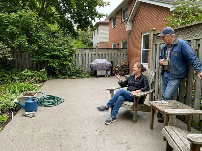 The same patio after a thin decorative overlay