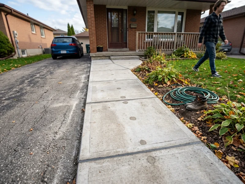 The same walkway after foam lifting with panels returned to level