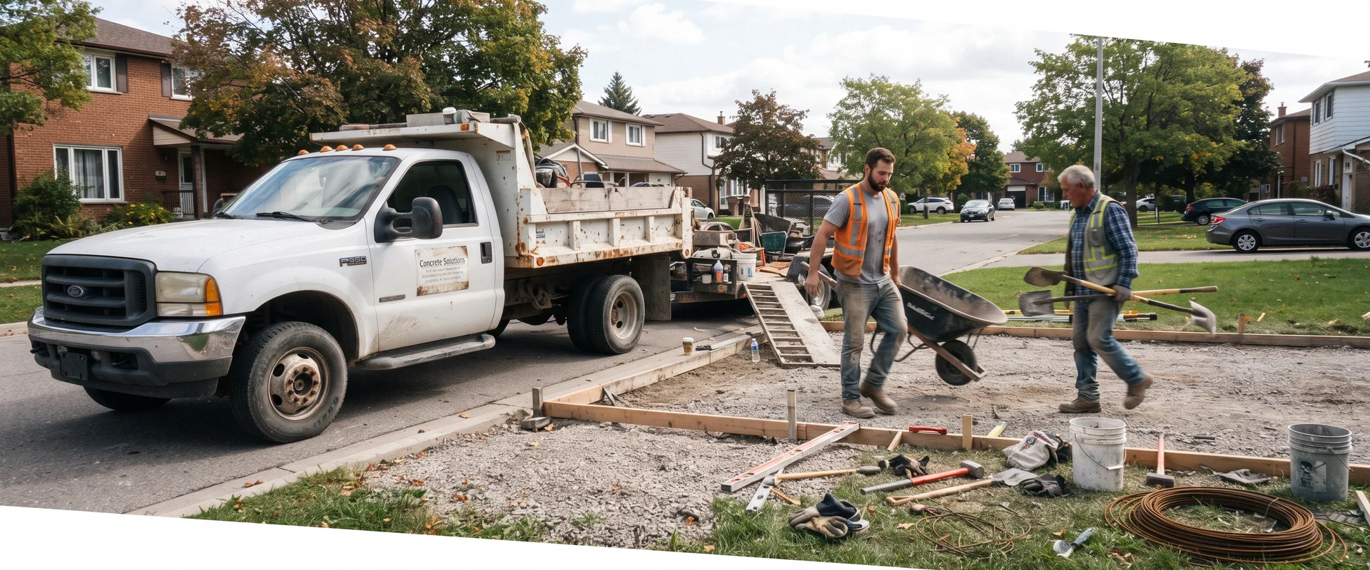 Best Concrete Toronto work truck on a suburban street in the Greater Toronto Area