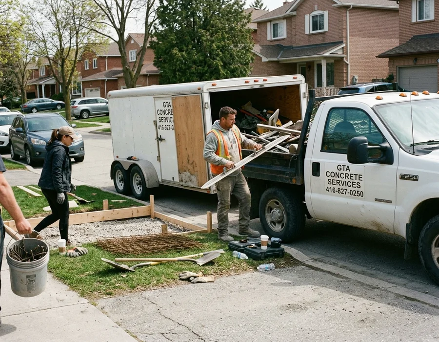 Best Concrete Toronto work truck parked on a residential street in the GTA